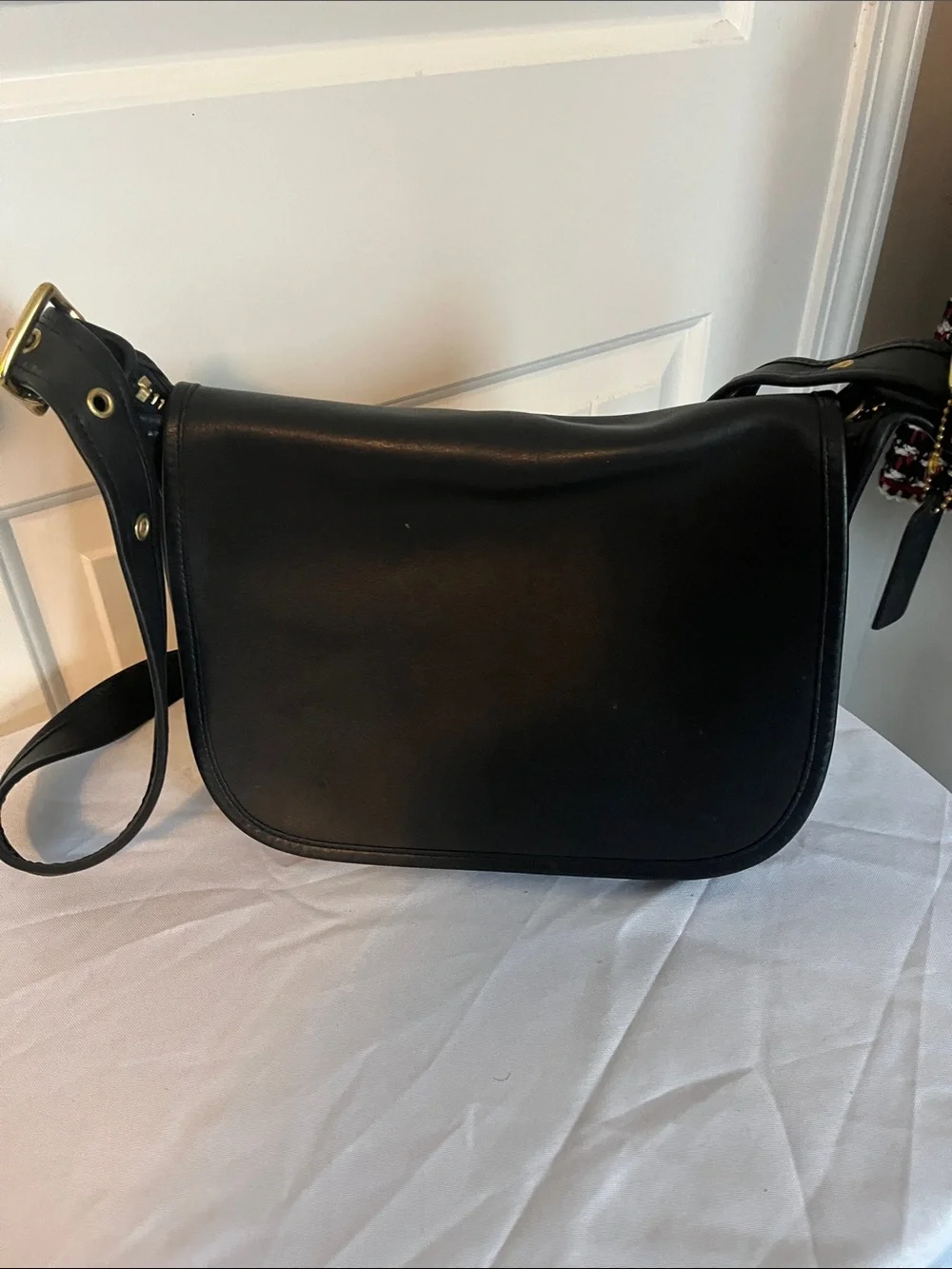 Coach Patricia  Black Leather Messenger Bag - Men's Crossbody